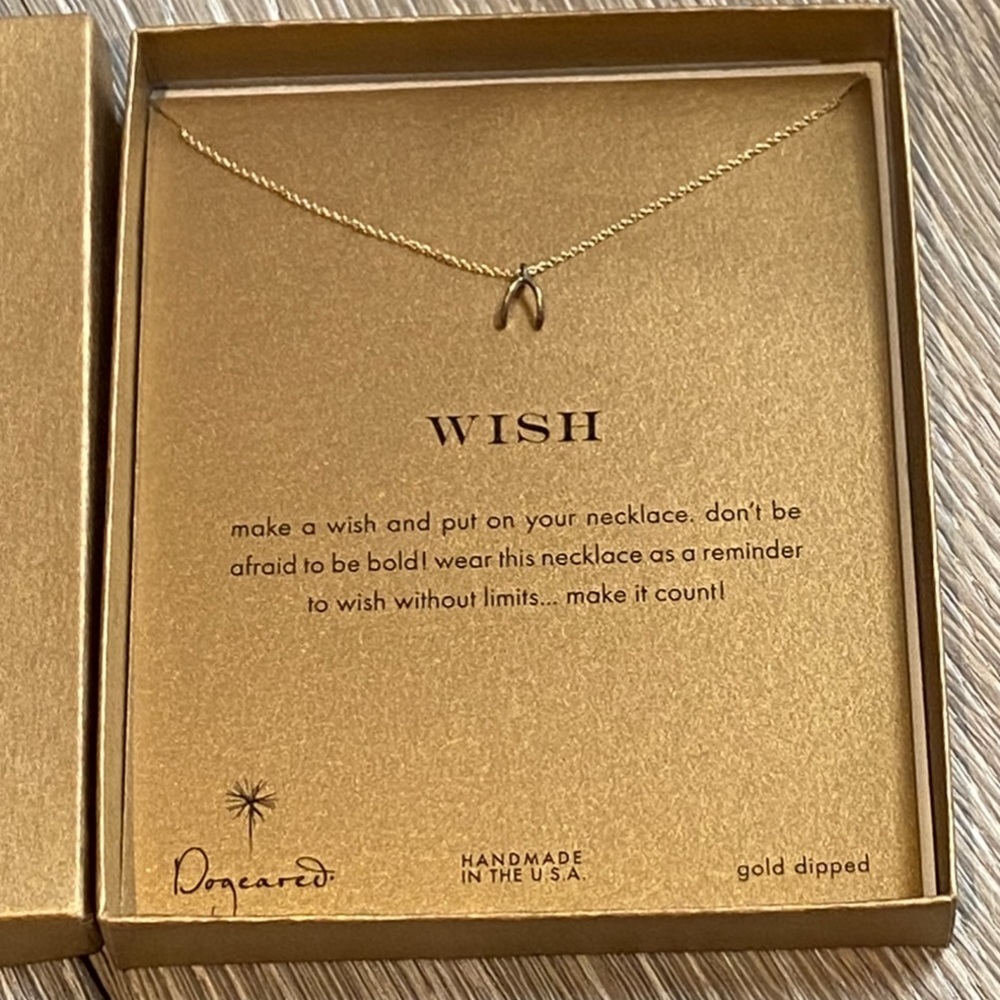 NIB Dogeared Wishbone Charm Necklace